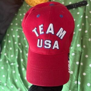 Olympic Team USA Red White & Blue Velcro Baseball Hat Cap